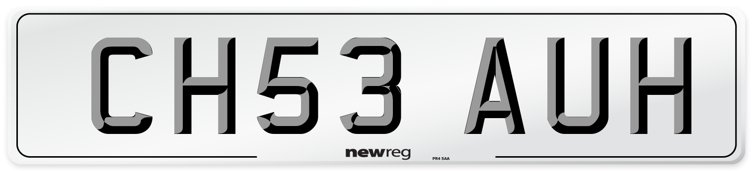 CH53 AUH Number Plate from New Reg